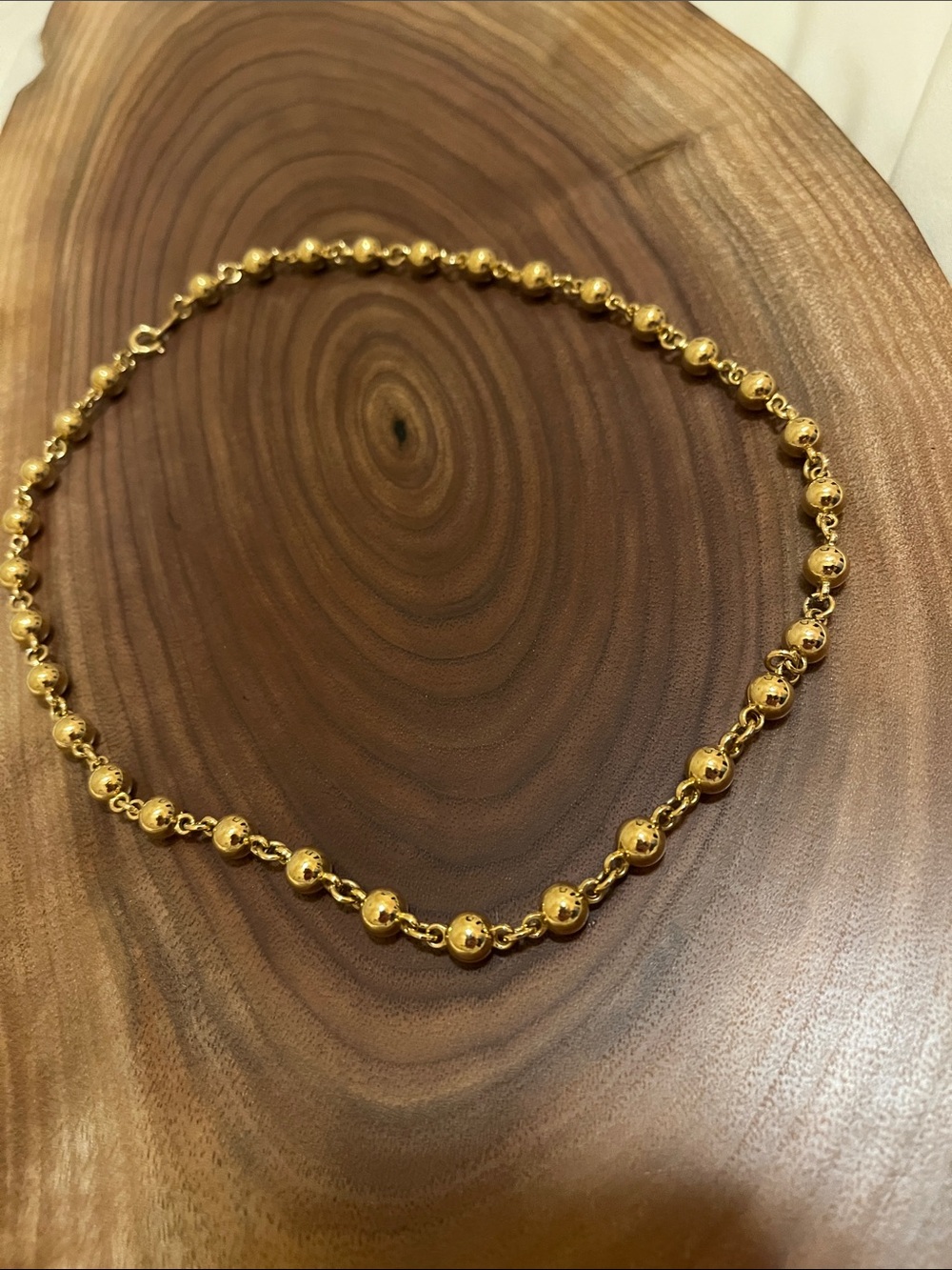 Gold Bead Link Necklace